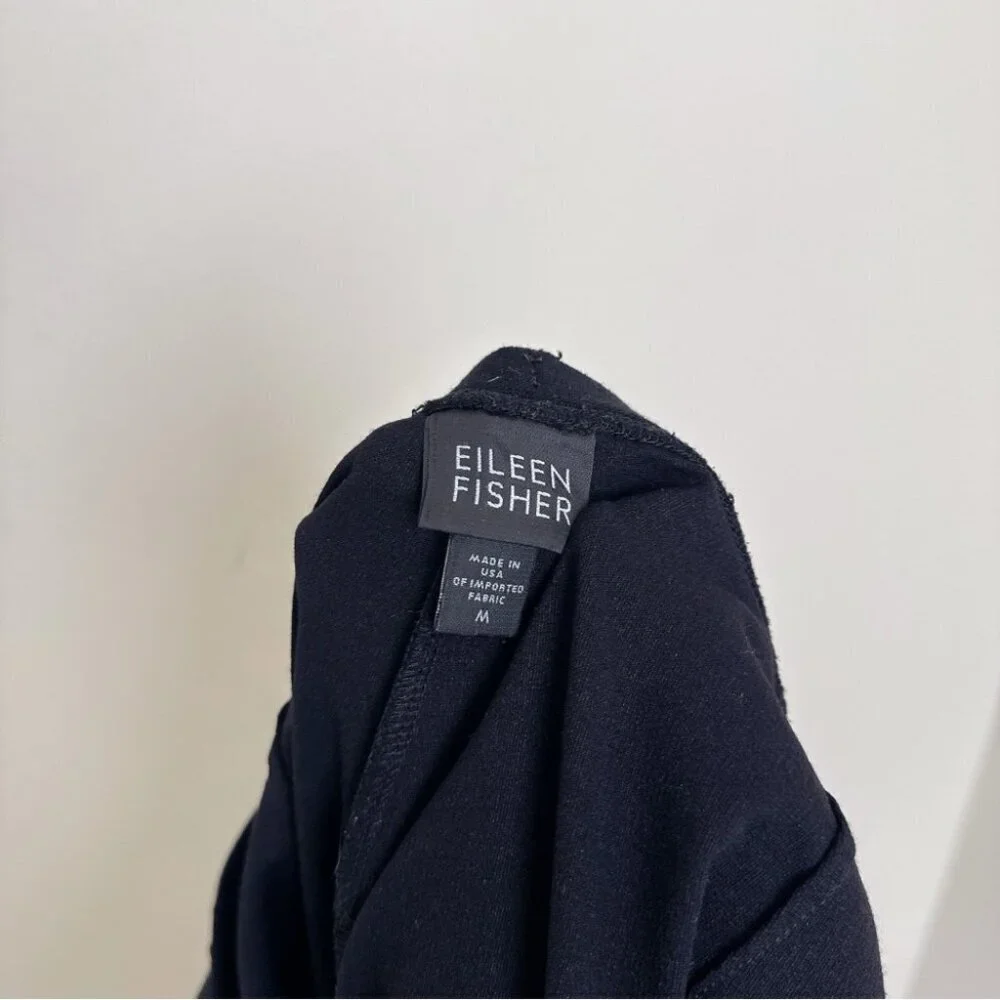 Eileen Fisher Womens Medium Pull On Ankle Pant In Black Made in USA - Picture 9 of 13